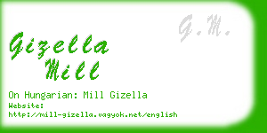 gizella mill business card